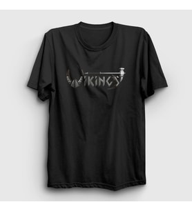 Presmono Unisex Siyah Helmet Vikings T-Shirt 221653tt