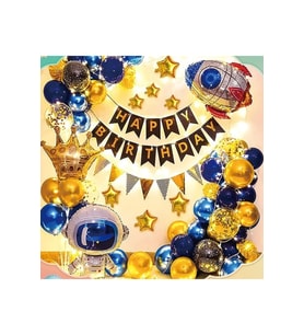 Çıtıpıtıstore Uzay Temalı Led Işıklı Doğum Günü Balon Seti