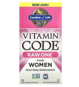 Garden of Life Vitamin Code RAW One Once Daily Multi vitamin For Women, 75 Vege Capsul.Abd Menşei.