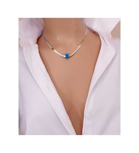 Balıksırtı Model Nazar Boncuklu 316L Çelik Kolye – Gold & Gümüş Seçenekli