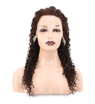 Afro Dalga Front Lace Gerçek Tül Peruk - Koyu Kahve - 60-65cm