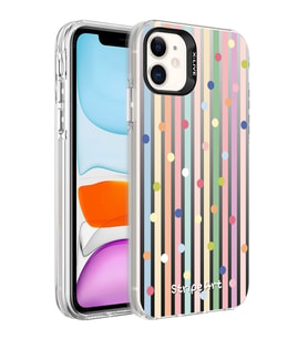 Apple iPhone 11 Kılıf Desenli Zore Silver Sert Kılıf Noktalar