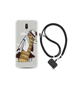 Huawei Mate 10 Lite Kılıf Desenli Silikon Boyun Askılı Black In The Woman 1367