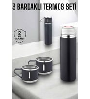 Paslanmaz Çelik 3’lü Termos Seti Vakumlu ve 8 Saat Isı Koruma
