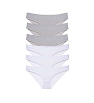 6 adet Süper Eko Set Likralı Kadın Slip Külot Gri Beyaz