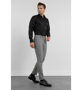 Gri Yan Cep Kazayağı Desen Slim Fit Esnek Classic Pantolon 1003255174