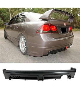 Honda Civic Fd6 Mugen RR Arka Ek Siyah Plastik Sağ Çift 2006-2011 Arka-difizör-bodykit-ek-karlık
