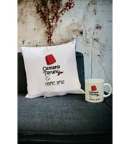 Osmanlı Torunu Kupa Bardak ve Yastık Set (Beyaz)