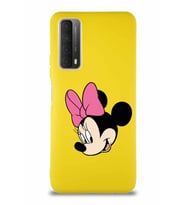 Huawei P Smart 2021 Soft Premier Kapak Minnie Mouse-B Tasarımlı Silikon Kılıf - Sarı (Şeffaf)