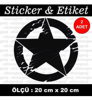 old star askeri army etiket sticker - 2 adet çıkartma araba motosiklet kask atv tablet pc buzdolabı otomobil bilgisayar uyumlu