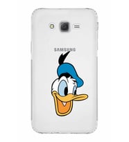 Samsung Galaxy J7  Kamera Korumalı Kapak Donald Duck Tasarımlı  Şeffaf  Kılıf