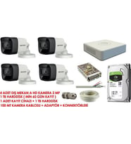 Hikvision Hıkvısıon 4lü Kamera Seti (Siyah - Beyaz)