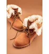 Cat Utah Fur 015Z101184 Kadın Bot - BAL RENGİ NUBUK