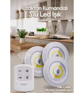 3 Lü Spot led kumandalı montajsız
