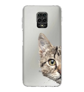 Xiaomi Redmi Note 9 Pro  Kamera Korumalı Kapak Catface Tasarımlı Şeffaf  Kılıf
