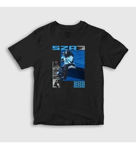 Presmono Unisex Çocuk Siyah Sos Müzik Sza T-Shirt 477732tt