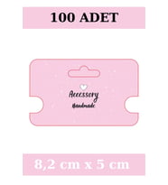 Pembe Accessory Handmade-  100 Adet Kolye Kartı - Bileklik Kartı - Takı Kartı - (Kahverengi)