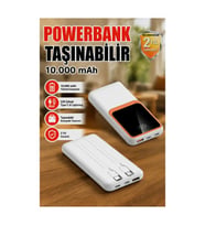 10000 mAh Powerbank – Dijital Göstergeli Çift USB ve Type-C Çıkışlı