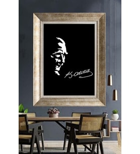 Gümüş Çerçeveli Atatürk Tablo za485