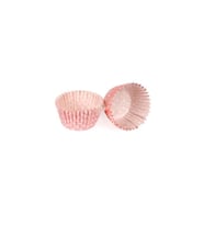 Cupcake Kalıbı Pet Kapsül Kek Kalıbı 48X34 MM (100 Adet)  Puantiyeli Pembe