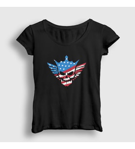 Presmono Kadın Siyah Logo American Nightmare Wwe Cody Rhodes T-Shirt 453498tt