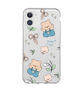 Iphone 11 Uyumlu Happy Bears Tasarımlı Şeffaf Telefon Kılıfı