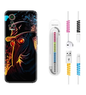 General Mobile GM 21 Pro GM 22 Pro Plus Kılıf Kablo Koruma Spiral Silikon Karga 1616