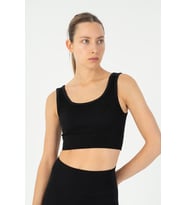 Maraton SlimFit Kadın Düz Yaka Siyah Bra