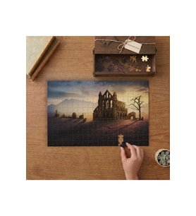 Terk Edilmiş Şato Tasarımı 240 parça Ahşap Puzzle Ahşap Kutuda MP05278