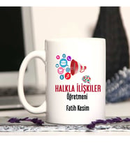 Halkla İlişkiler  Öğretmenine Özel Öğretmenler Günü Hediyesi Kişiye Özel Kupa Ba