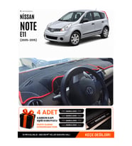NİSSAN NOTE E11 (2005-2009) Uyumlu Torpido Örtüsü Torpido Kılıfı - Siyah Kırmızı