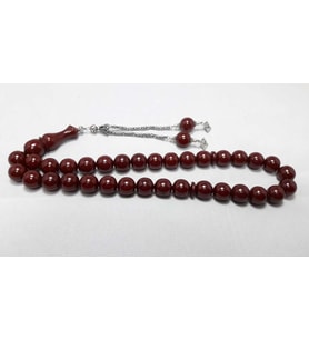 Sıkma Kehribar Tespih Kırmızı Renk (khr-10119)