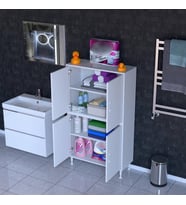 Modilayn İLKİM 55x138x32,5 cm Ekstra Düzen İçin Kullanışlı 4 Kapak 4 Bölmeli Banyo Mutfak Dolabı