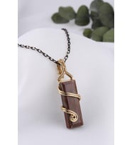 Doğal Altın Kaplama Monkay Jasper Taşı Kolye - 200239