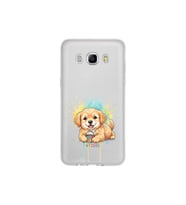 Samsung Galaxy J5 2016 ile Uyumlu Splash Köpek Tasarımlı Şeffaf Silikon Kılıf