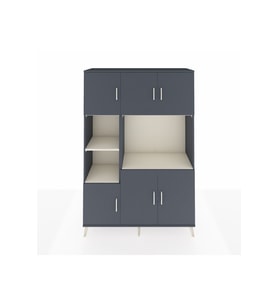 Hyperion Dolap 9 Raflı 6 Kapaklı 132x44x195 Antrasit-Antrasit/Aytaşı