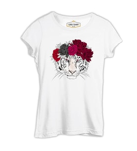 Purple Pink - Kaplan Beyaz Kadın Tshirt