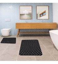 Banyo Halısı Ikili Klozet Takımı Kaymaz Tabanlı Banyo Paspas Takımı (Karışık)