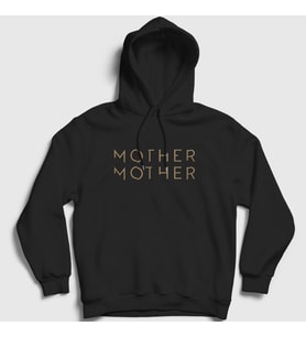 Presmono Unisex Beyaz Logo Mother Mother Kapüşonlu Sweatshirt 431850tt (Siyah)