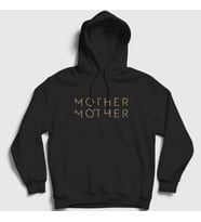 Presmono Unisex Beyaz Logo Mother Mother Kapüşonlu Sweatshirt 431850tt (Siyah)