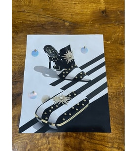 ZİRKON TAŞLI TASARIM ARMA DİKİŞ APLİKE 23X19 CM