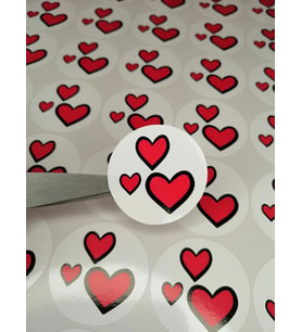 Kalp Sticker Etiket Opak 4 cm 70 adet -T298