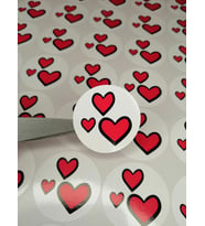 Kalp Sticker Etiket Opak 4 cm 70 adet -T298