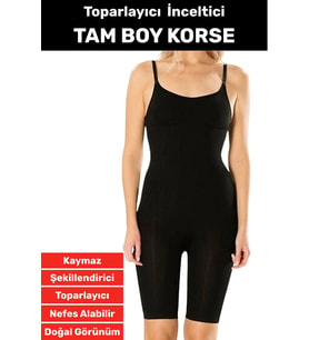 Özel Üretim İz İç Göstermez Kaymaz Sıkılaştırıcı Toparlayıcı Tam Boy Korse (Siyah)