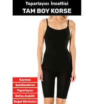 Özel Üretim İz İç Göstermez Kaymaz Sıkılaştırıcı Toparlayıcı Tam Boy Korse (Siyah)