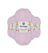 5 Adet Yumurcak Kadife El Örgü İpi Toz Pembe K1562