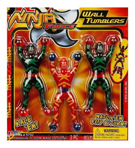 6 PCS NİNJA FORCE WALL TUMBLERS NİNJA OYUNCAKLARI 6 ADET CAMA DUVARA YAPIŞAN TAKLACI SAVAŞCI NİNJA