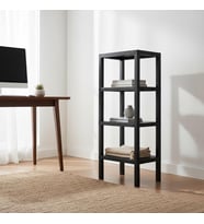 4 Katlı Köşe Rafı Banyo, Mutfak ve Kiler İçin Yer Tasarruflu Organizer Çok Amaçlı Plastik Raf 4 Farklı Renk Seçeneği (38x29x100cm) (SİYAH)
