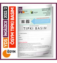 YDS 2022/2 ÖSYM Tıpkı Basım Çıkmış Soru Türkiye Geneli  Deneme Kitapçığı