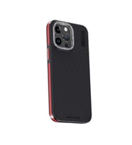 Northcity iPhone 15 Pro ile Uyumlu Aramid 600D Kevlar Karbon Fiber MagSafe Kılıf - Kırmızı